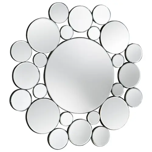 Зеркало настенное круглое 80 см серебро Leila от Schuller_3