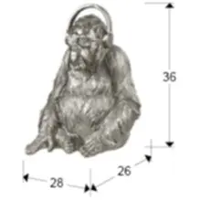 Статуэтка декоративная 36 см серебро Orangutan Music_1