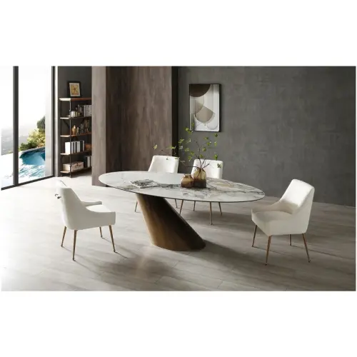 Обеденный стол с керамической столешницей белый DT9375FCI | ESF-DT9375FCIwhite_4