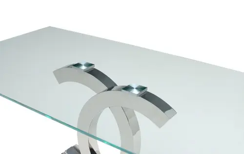 Обеденный стол стеклянный хром ESF FT 151 | ESF-FT151clear180_3