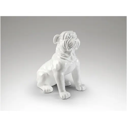 Скульптура напольная белая Bulldog_4