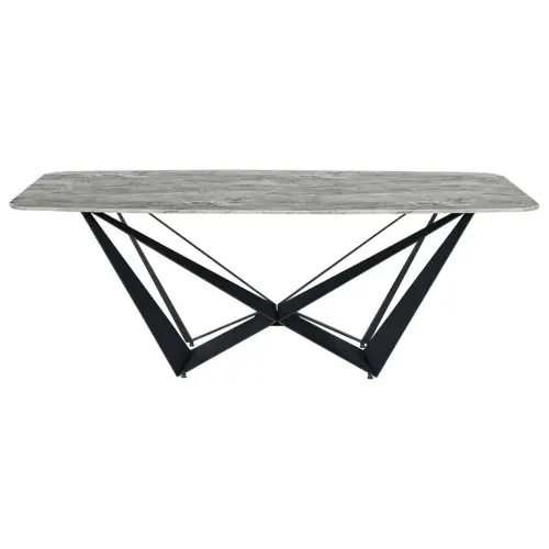 Обеденный стол с мраморной столешницей серый, черный FT102K | ESF-FT102K (200) marble