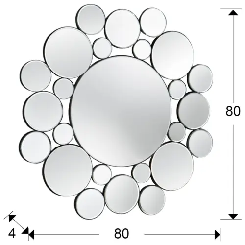 Зеркало настенное круглое 80 см серебро Leila от Schuller_1