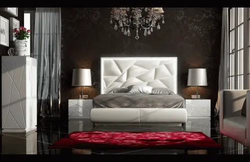 Кровать двуспальная с мягкой спинкой 180х200 см белая Franco Kiu | ESF-KIU1243 180 х200white_1