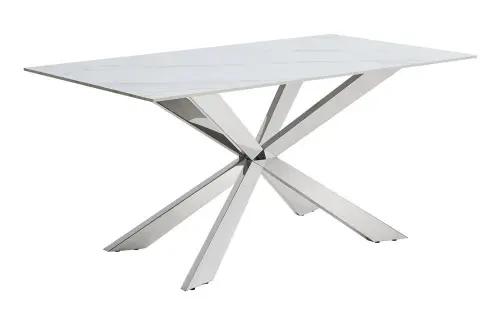 Обеденный стол 180х90 см камень белый матовый Calacata | ESF-T088 (180) matt