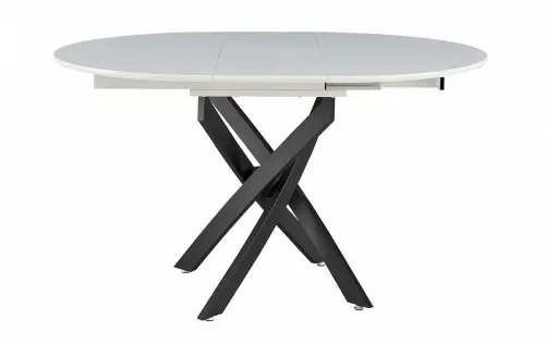 Обеденный стол круглый 129 см белый ESF | ESF-Б2303-1БЕЛ/ЧЕР_1
