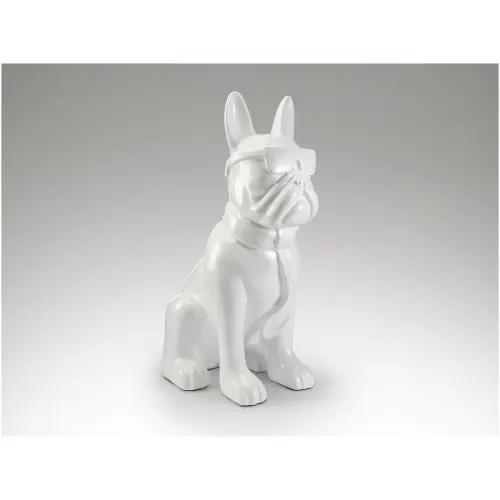Скульптура напольная белая Bulldog Frances_4