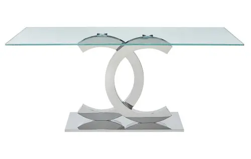 Обеденный стол стеклянный хром ESF FT 151 | ESF-FT151clear180_1