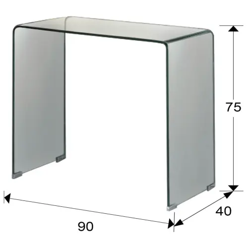 Консоль прозрачная стеклянная прямоугольная Glass от Schuller_1