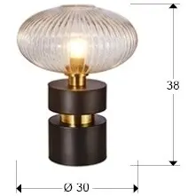 Настольная лампа латунь, черная Norma 1L 154468_1