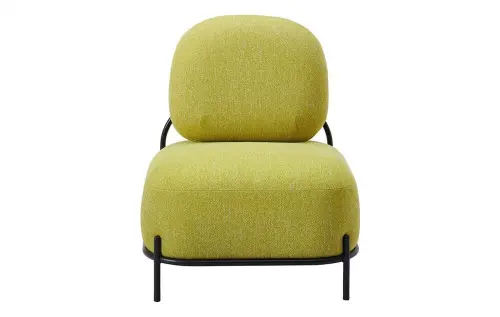Кресло мягкое на металлических ножках желтое Claudio Bellini | ESF-06-01 A652-21_4