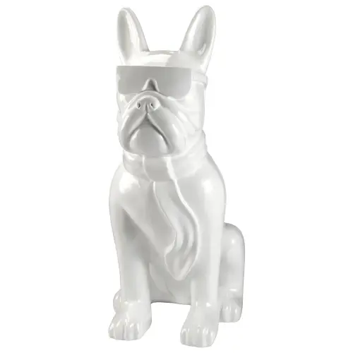 Скульптура напольная белая Bulldog Frances