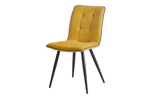 Обеденный стул с черными металлическими ножками желтый ESF | ESF-SKY6800-1-Yellow-JJ12-19-