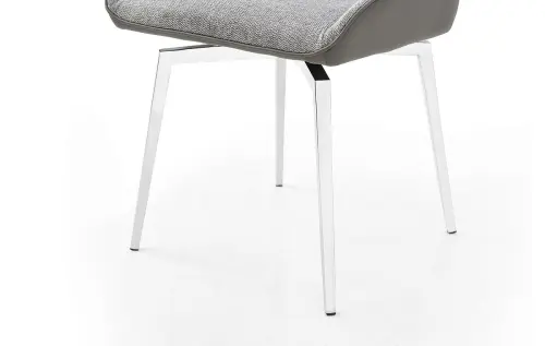 Стул с мягким сиденьем экокожа серый DC1239 | ESF-DC1239 grey/stainless_1