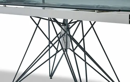 Обеденный стол стеклянный 160-220 см серебро ESF | ESF-T041 (160)_2
