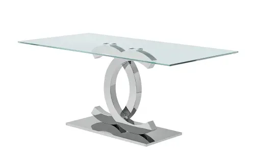Обеденный стол стеклянный хром ESF FT 151 | ESF-FT151clear180