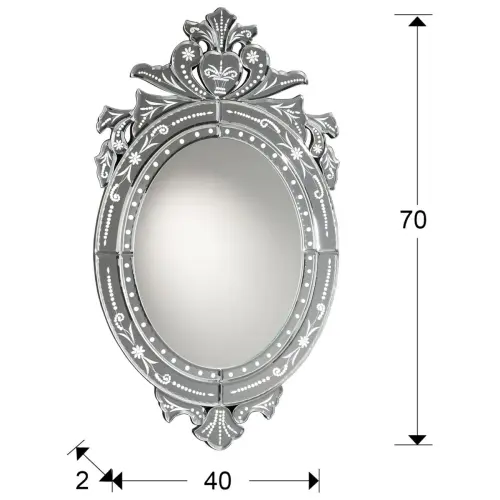 Зеркало венецианское 40х70 см серебро Midas от Schuller_1