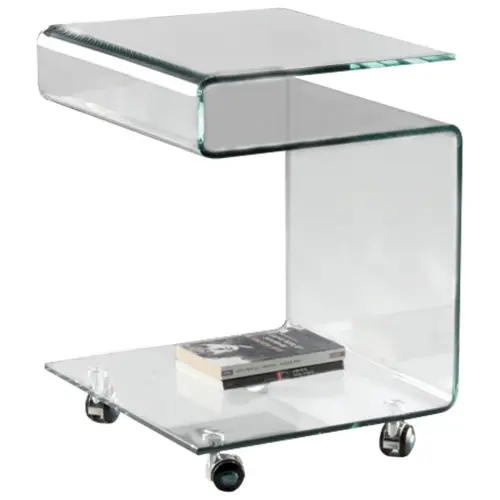 Журнальный столик-тележка прозрачный Glass от Schuller_2