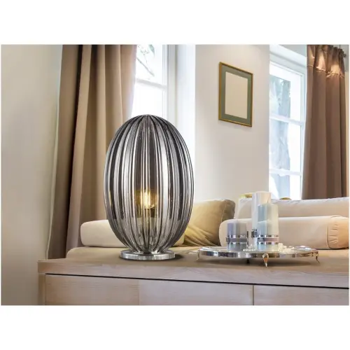 Настольная лампа со стеклянным плафоном 20 см дымчатая Ovila 153764_2