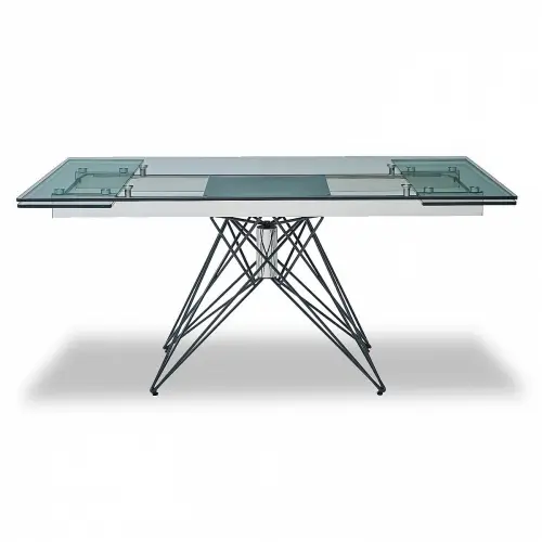 Обеденный стол стеклянный 160-220 см серебро ESF | ESF-T041 (160)