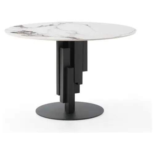 Обеденный стол с керамической столешницей белый, черный DT9360FCI_1