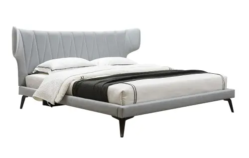 Кровать двуспальная с ящиком для белья 180х200 см серая GC1801 | ESF-GC1801 180_1