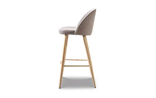 Барный мягкий стул бежевый 373B | ESF-DC373B beige/wood3052-10_1