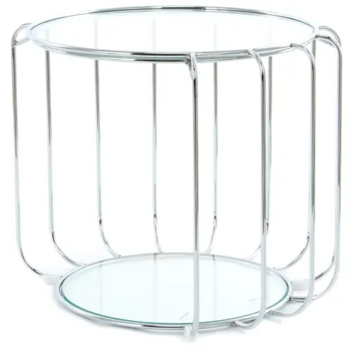 Приставной столик круглый серебро прозрачный 50 см Hadas от Schuller_2
