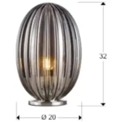 Настольная лампа со стеклянным плафоном 20 см дымчатая Ovila 153764_1