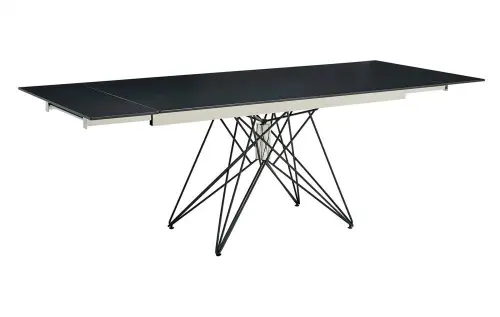 Обеденный стол раздвижной 140/200х90 см камень черный матовый ESF T 041 | ESF-T041(140) black matt