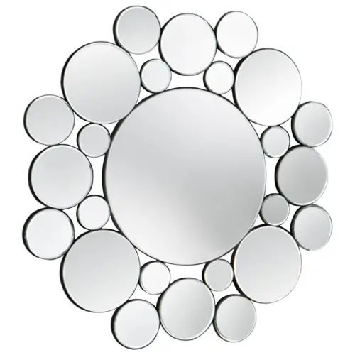 Зеркало настенное круглое 80 см серебро Leila от Schuller_4