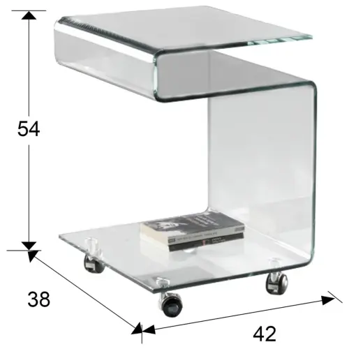 Журнальный столик-тележка прозрачный Glass от Schuller_1