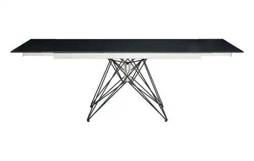 Обеденный стол раздвижной 140/200х90 см камень черный матовый ESF T 041 | ESF-T041(140) black matt_1