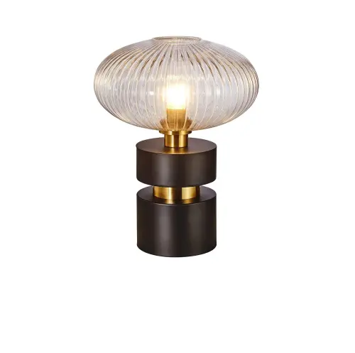 Настольная лампа латунь, черная Norma 1L 154468