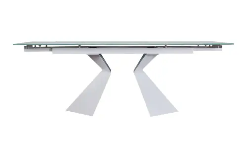 Обеденный стол стеклянный раздвижной белый CT992-180 | ESF-CT-992-180_1