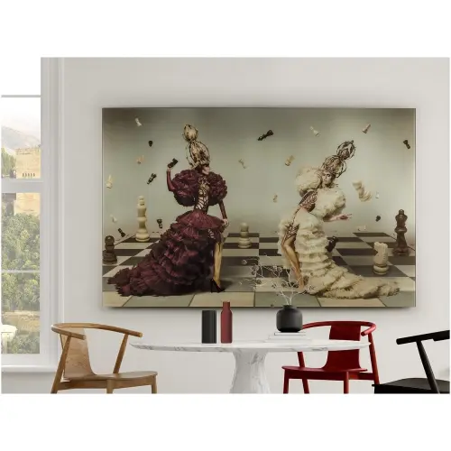Постер на стекле 95х150 см серый, бежевый, бордовый Jaque de Reinas 161034_1