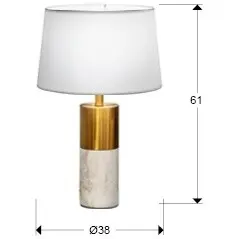 Настольная лампа с абажуром белый мрамор, золото Lucian 1L 155319_1