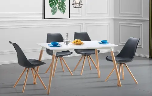 Обеденный стол деревянный 80/120х75 см белый ESF DT-900 | ESF-DT-900 white