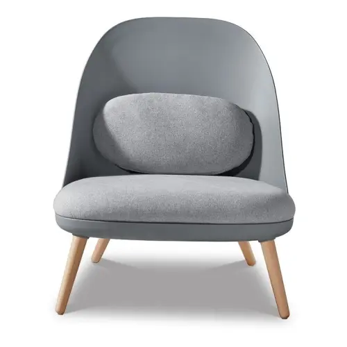Кресло мягкое с деревянными ножками серое ESF | ESF-RX-12W-Grey-HE512-10