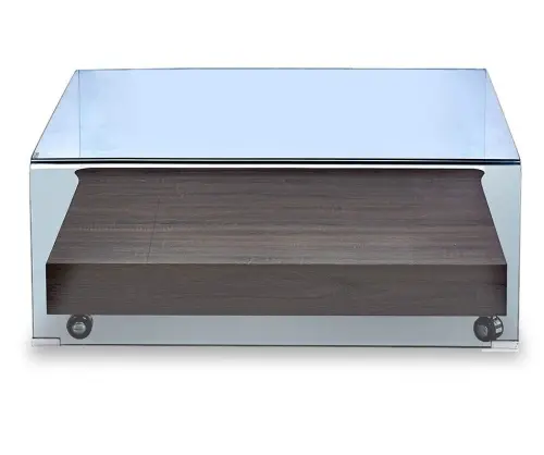 Журнальный столик стеклянный с полкой коричневый 100 см ESF | ESF-F-GW505-brown_2