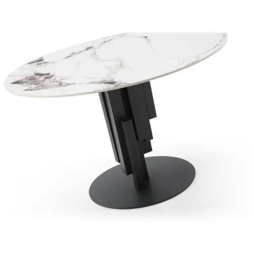 Обеденный стол с керамической столешницей белый, черный DT9360FCI_3