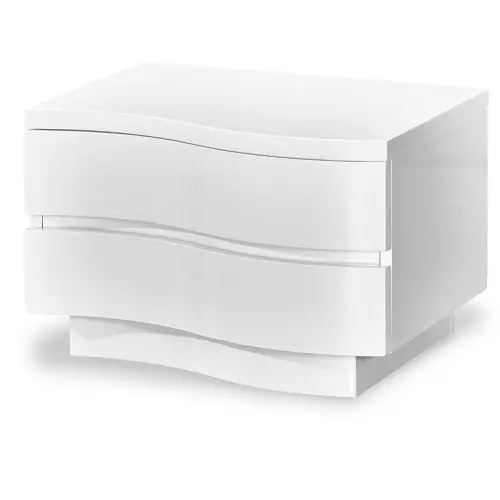 Прикроватная тумбочка с 2 ящиками белая L ESF | ESF-NS306-L-white