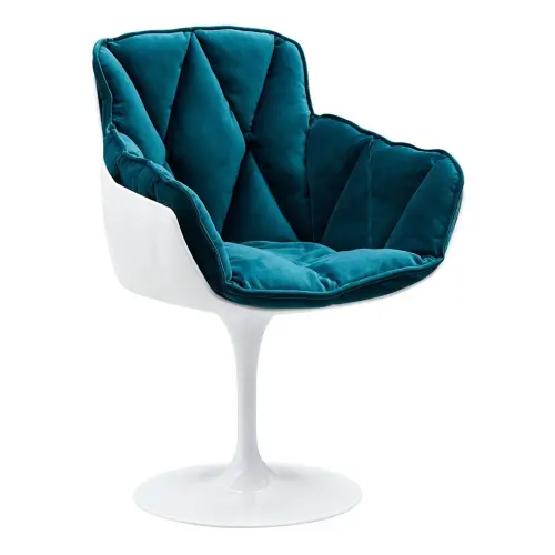 Кресло с мягкими подлокотниками бирюзовое Marin blue fabric | 1571D7033-29