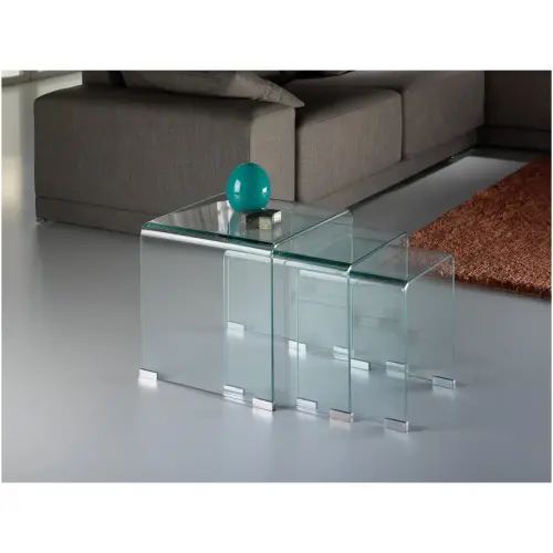 Журнальный столик-матрешка прозрачный Glass от Schuller_2