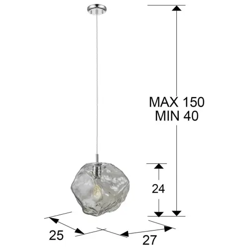 Светильник подвесной хром 27 см Petra 1L_2