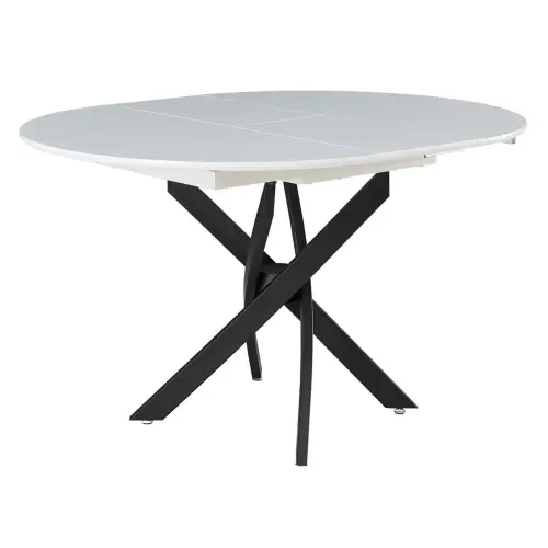 Обеденный стол круглый 129 см белый ESF | ESF-Б2303-1БЕЛ/ЧЕР