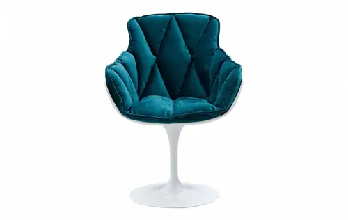 Кресло с мягкими подлокотниками бирюзовое Marin blue fabric | 1571D7033-29_1