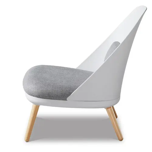 Кресло мягкое с деревянными ножками белое ESF | ESF-RX-12W-White-A652-14_1