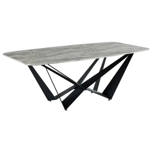 Обеденный стол с мраморной столешницей серый, черный FT102K | ESF-FT102K (200) marble_2