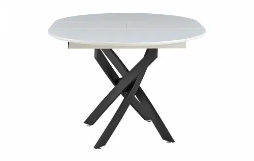 Обеденный стол круглый 129 см белый ESF | ESF-Б2303-1БЕЛ/ЧЕР_2